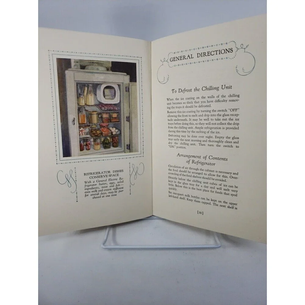 Electric Refrigerator Recipes and Menus Cookbook 1928 General Electric GE